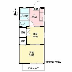 MAST'Sテル・ペール 2Kの間取図画像