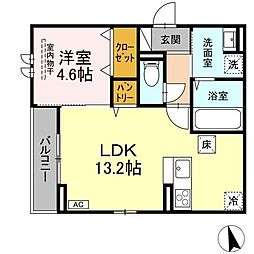 フタバテラス 1LDKの間取図画像