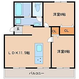 高州マンション 2LDKの間取図画像