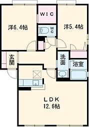 フェリーチェ学研台1B棟 2LDKの間取図画像