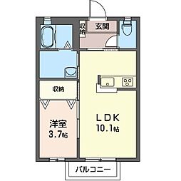 マストライフ高崎上大類B 1LDKの間取図画像