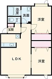 シミズドリーム 2LDKの間取図画像