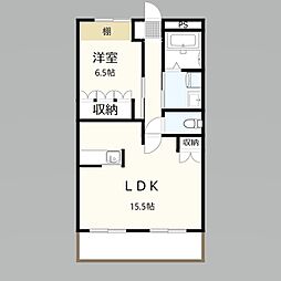 プルメリア 1LDKの間取図画像