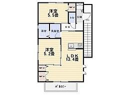 ブリックスコート 2LDKの間取図画像