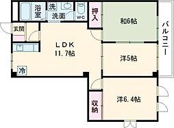 GRANDIS21NABARI 3LDKの間取図画像