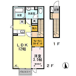 セレーノ7 1LDKの間取図画像
