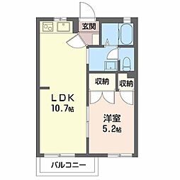 ヒルサイドテラスC 1LDKの間取図画像