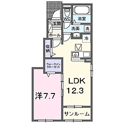 ヴィラ フェリシアI 1LDKの間取図画像
