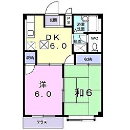 コーポアミーゴ 2DKの間取図画像