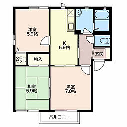 フォーレスエデンA 3Kの間取図画像