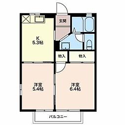 ファミール落合A 2Kの間取図画像
