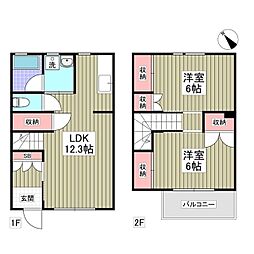 ガーデンヒルズ広沢 2LDKの間取図画像