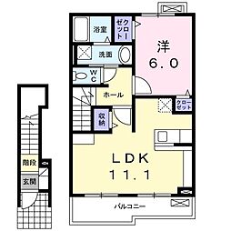 サイサリス 1LDKの間取図画像
