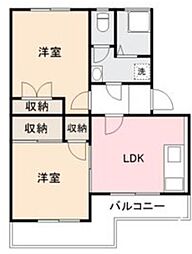 ピアーハイツ 2DKの間取図画像