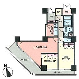 パークタワー台原 2LDKの間取図画像