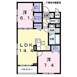 セレーナ エスト 2LDKの間取図画像