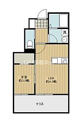 パルセイトB 1LDKの間取図画像