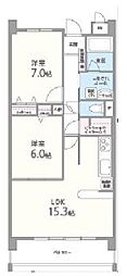 パレスマイセン 2LDKの間取図画像