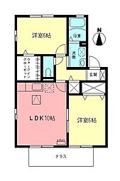 サン・シャトー 2LDKの間取図画像