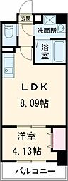 リアライズ宿院 1LDKの間取図画像