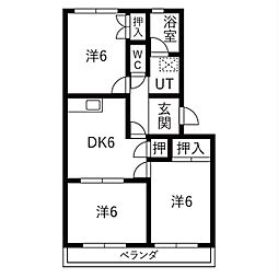 キャスリオン青山 3DKの間取図画像