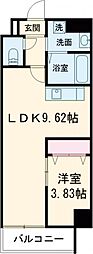 リアライズ宿院 1LDKの間取図画像