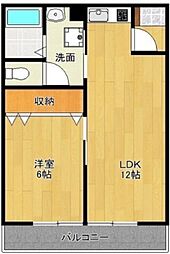 三番館 1LDKの間取図画像