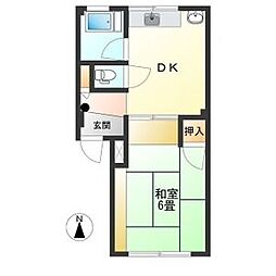 チロルビル 1DKの間取図画像