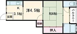 グランコート西大寺2番館 2Kの間取図画像