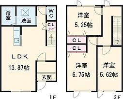 ソレイユ早来I 3LDKの間取図画像