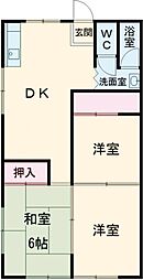 コーポカミカワ 3DKの間取図画像