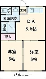 ノースファイブ 2DKの間取図画像