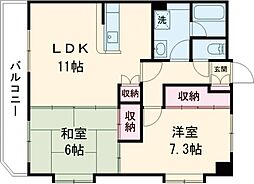 フラトネス 2LDKの間取図画像