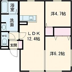 さくらハイム 2LDKの間取図画像