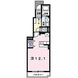 ミカーサA ワンルームの間取図画像