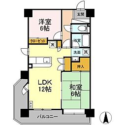 サンライトヒルズ広川 2LDKの間取図画像