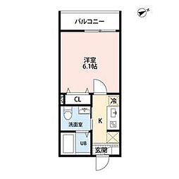 Hale Moana 一橋学園 1Kの間取図画像