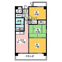 Axisヨーロッパ一番館 3LDKの間取図画像