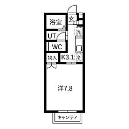 サン・フォレスト泉が丘 1Kの間取図画像