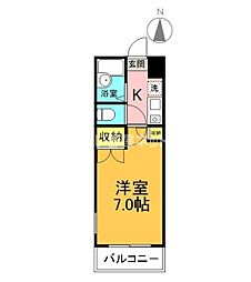 ロイヤルマンション安積町 1Kの間取図画像