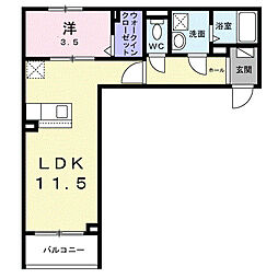 CRETA(クレタ)扇 1LDKの間取図画像
