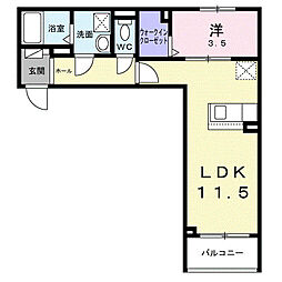 CRETA(クレタ)扇 1LDKの間取図画像