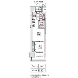大阪市中央区松屋町住吉マンション 1LDKの間取図画像