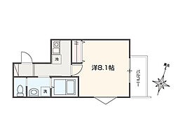 MELLAS西川口IV 1Kの間取図画像