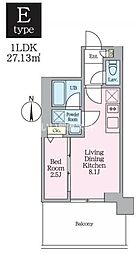 クレストコート東陽町 1LDKの間取図画像
