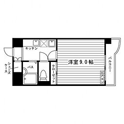 サニークレスト清水 1Kの間取図画像
