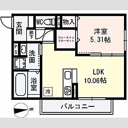 コンフォール畝傍 1LDKの間取図画像
