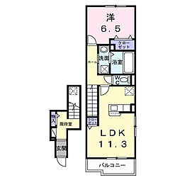 ウィステリアタウンI 1LDKの間取図画像