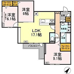 プリムラコウチ 3LDKの間取図画像