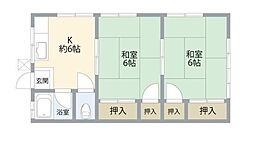 レガーロ南大分弐番館 2Kの間取図画像